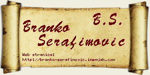 Branko Serafimović vizit kartica
